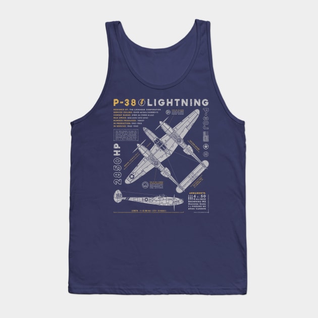 P-38 Lightning Tank Top by 909 Apparel